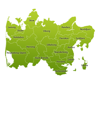 kort over midtjylland