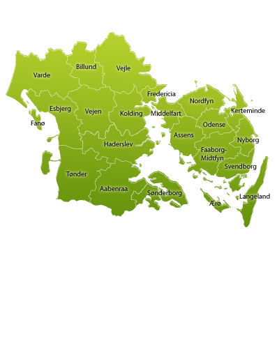 kort over Syddanmark