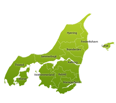 kort over Nordjylland